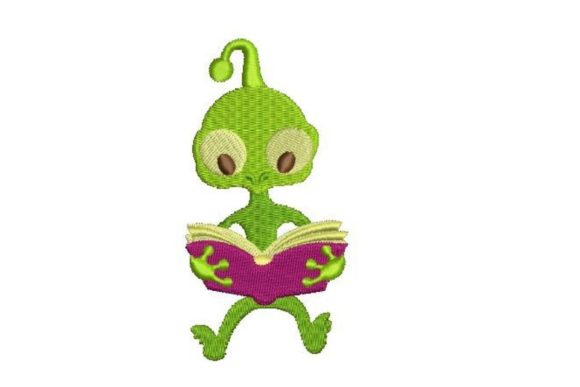 Alien Reading a Book Embroidery Review