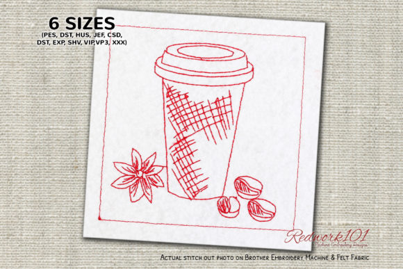 Coffee Cup with Beans Embroidery Review