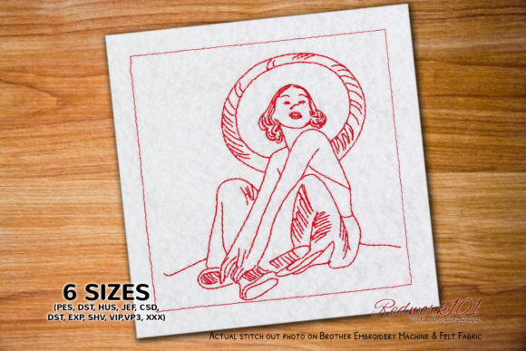 Girl on Beach with Hat Embroidery Review