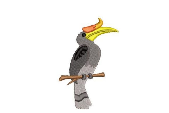 Hornbill Embroidery Design for Etsy Sellers