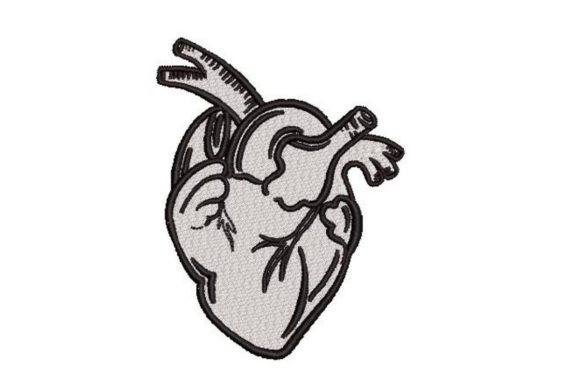 Human Heart Line Art Review for Sweatshirt Embroidery