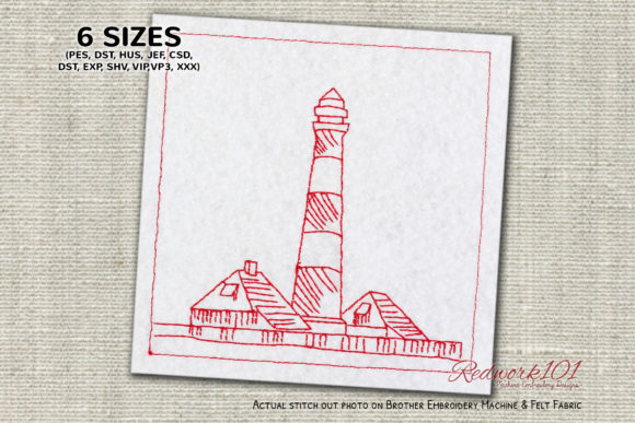 Lighthouse at Westerhever Embroidery