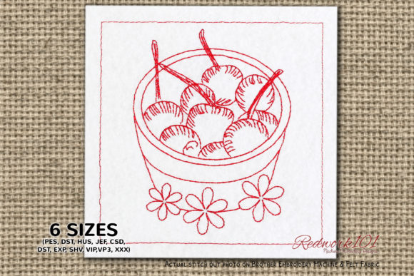 Sweet Juicy Cherries in Pot Embroidery Review